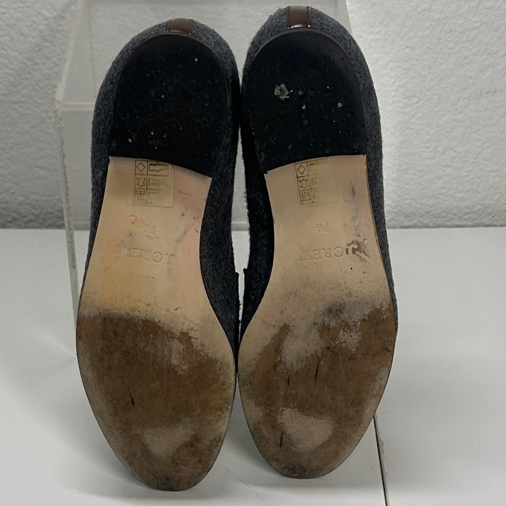 J. Crew Flannel Academy Loafers Gray and Brown Women's Loafers 7.5 - Picture 9 of 12